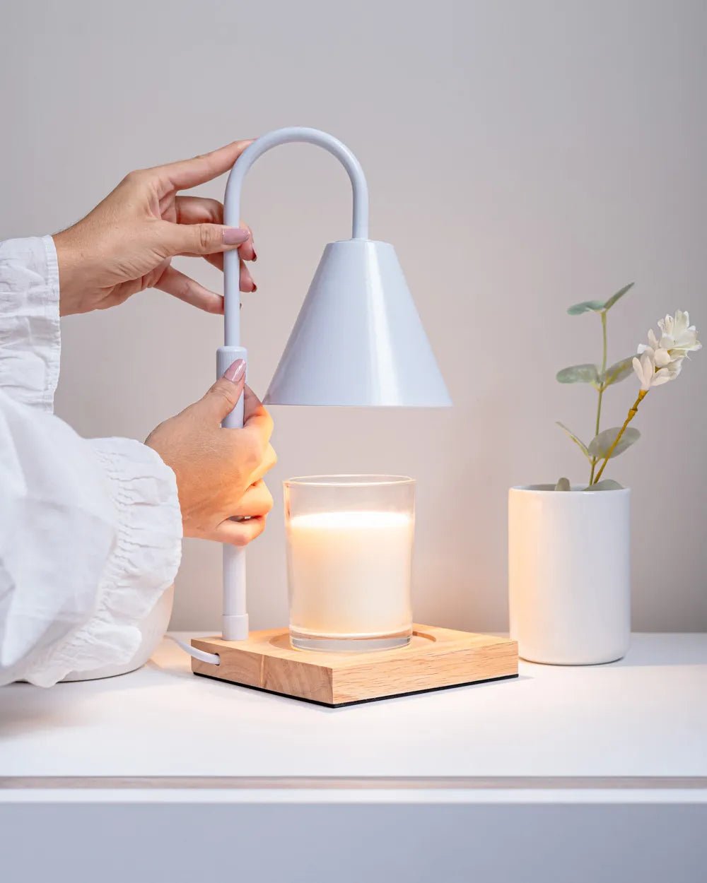 Lampara para velas - Blanco - Misswood