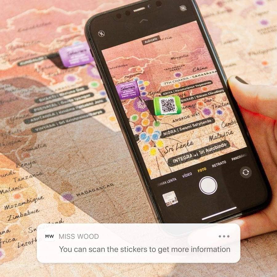 Mapa de corcho - Woody Map Namasté World - Misswood