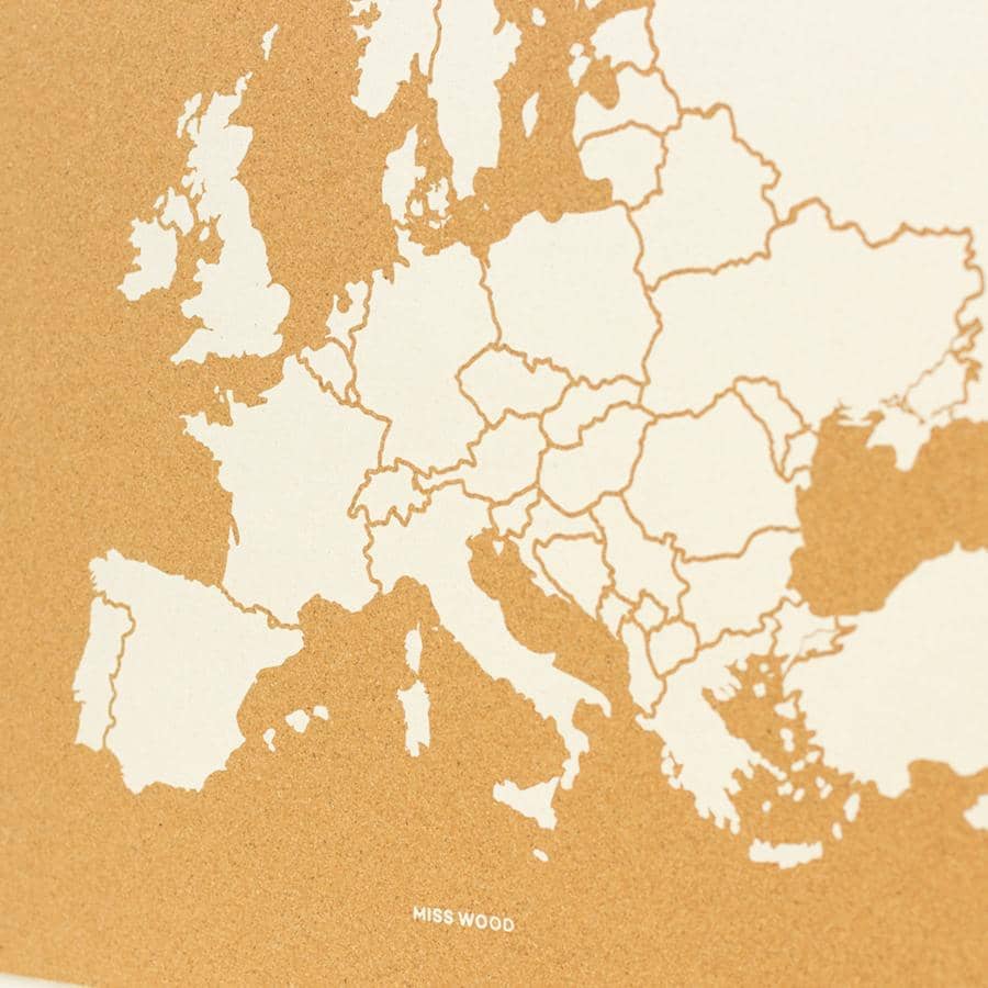 Mapa de corcho - Woody Map Natural Europa - Misswood