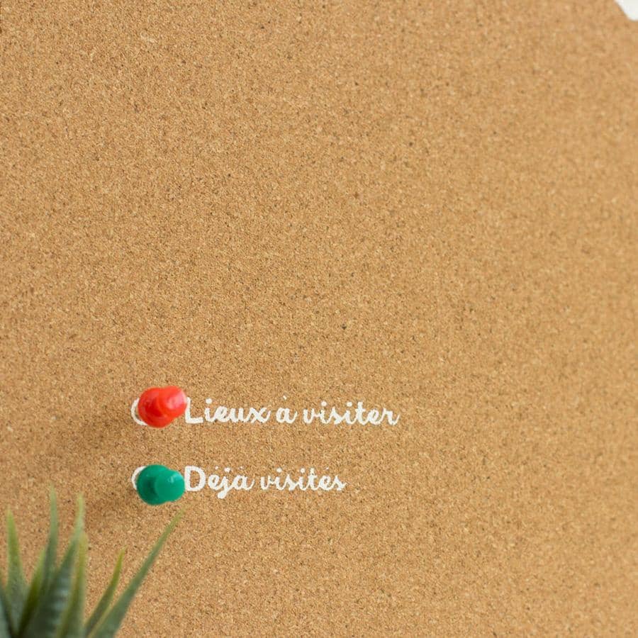 Mapa de corcho - Woody Map Natural Francia - Misswood