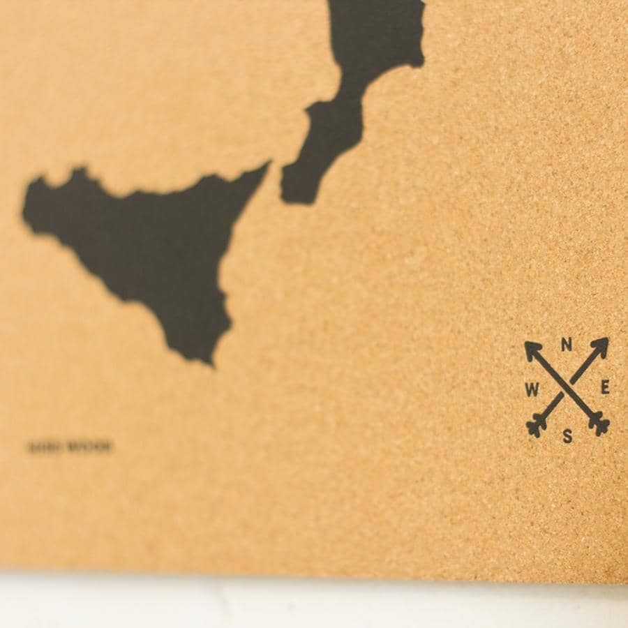 Mapa de corcho - Woody Map Natural Italia - Misswood