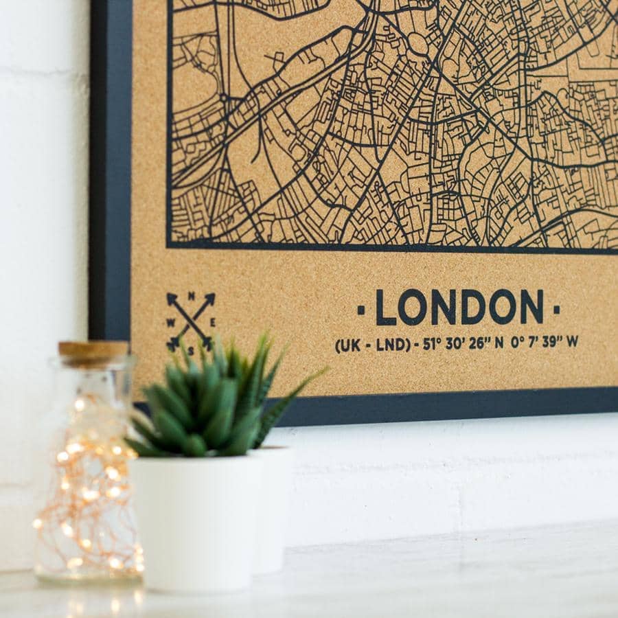 Mapa de corcho - Woody Map Natural Londres - Misswood