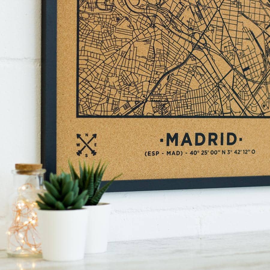 Mapa de corcho - Woody Map Natural Madrid - Misswood