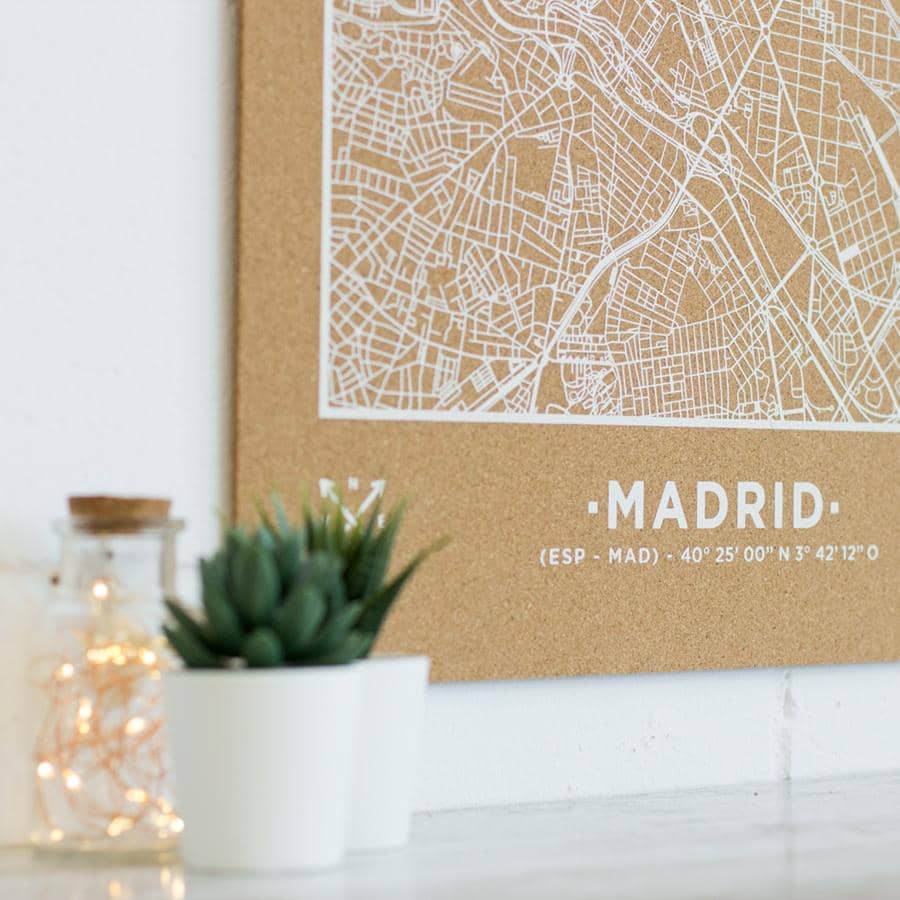 Mapa de corcho - Woody Map Natural Madrid - Misswood