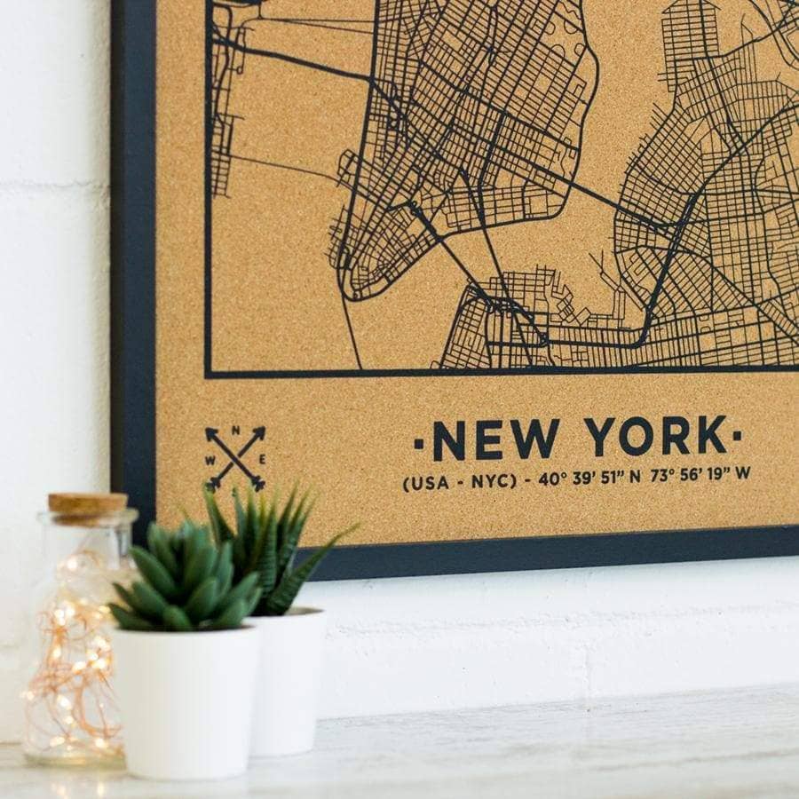 Mapa de corcho - Woody Map Natural Nueva York - Misswood