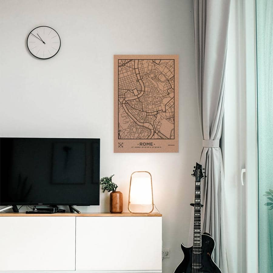 Mapa de corcho - Woody Map Natural Roma - Misswood